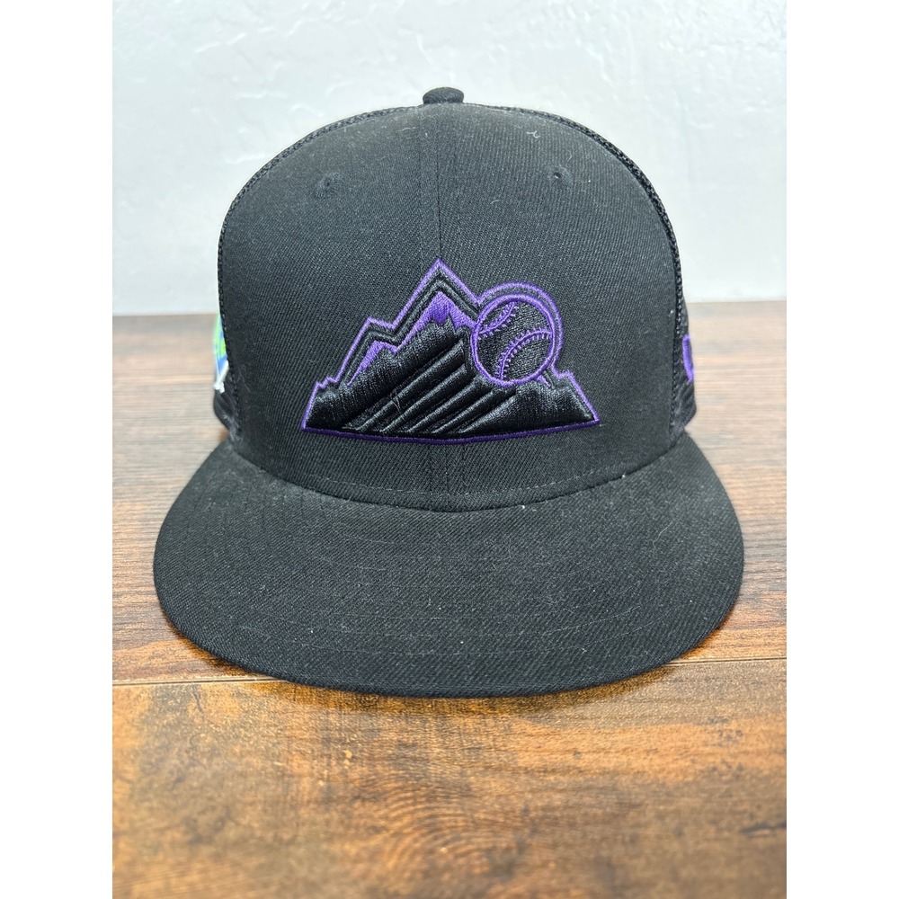 New Era 59FIFTY Colorado Rockies Fitted Hat 7 3/8 Black Mesh Spring Training Hat